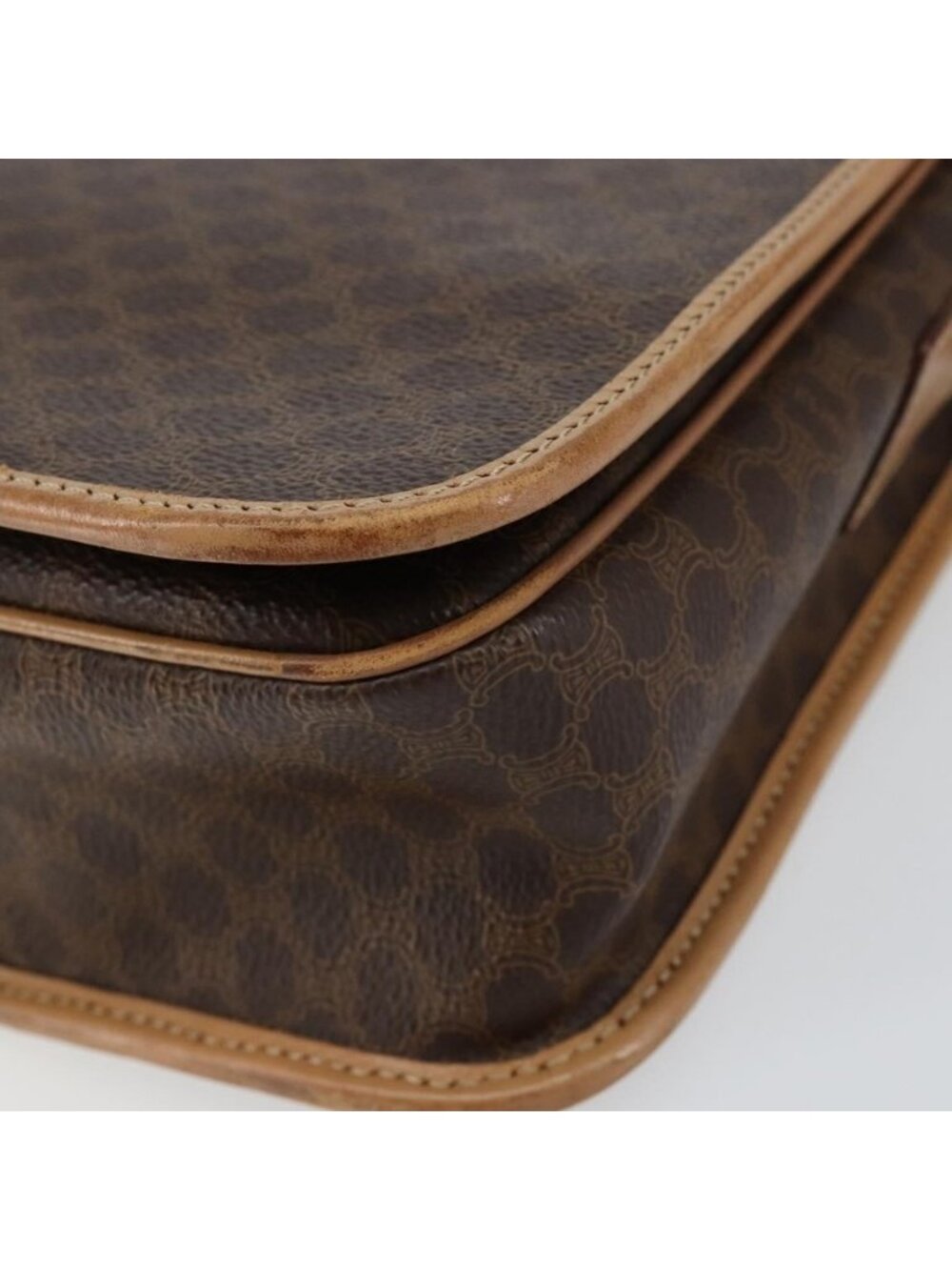 Authentic CELINE Macadam Canvas Shoulder Bag PVC Brown Gold - Picture 16 of 16